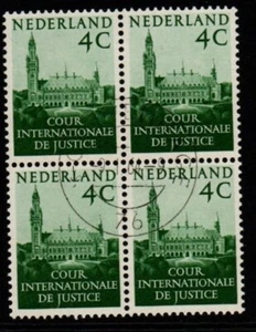 NETHERLANDS SGJ22 1951 4c GREEN BLOCK OF 4 FINE USED - Picture 1 of 1