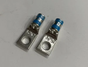 T&B 54105 Blue Die 24 30N One Hole 1/4" inch Copper 6 AWG Compression Lug 10pcs - Picture 1 of 2