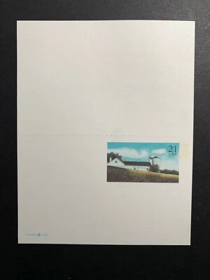 U.S. Stamps Scott #UX375. 21¢ White Barn Reply Card. MNH - Image 1 of 3