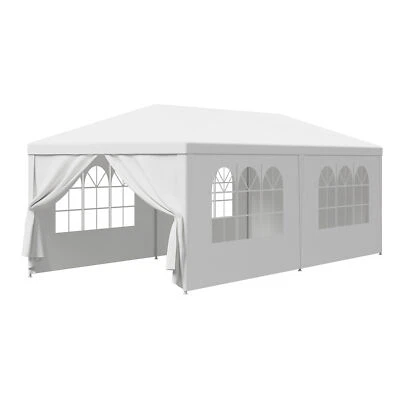 10 x 20' Gazebo Party Tent with 6 Side Walls Wedding Canopy Cater Events Outdoor - Image 1 of 4