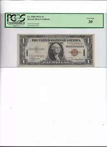 HAWAII SILVER CERTIFICATE FR. 2300 1935A $1 VERY FINE 30 - Picture 1 of 2