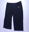 Reebok Capri Leggings Womens Medium 29x18" Play Dry Active Crop Pant Run Black