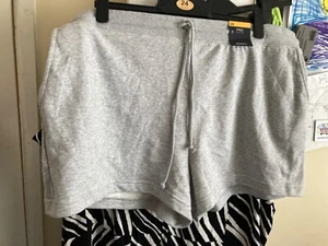 M & S Grey Marl Cotton Blend Pull On Shorts Size 24 BNWT - Picture 1 of 2