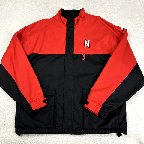 Vintage Nebraska Cornhuskers Jacket Mens XL Red Windbreaker Sport Cover