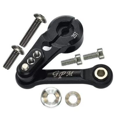 GPM Racing Aluminum 6061-T6 Tie Rod + 25T Servo Horn Black : 1/8 Sledge - Image 1 of 3