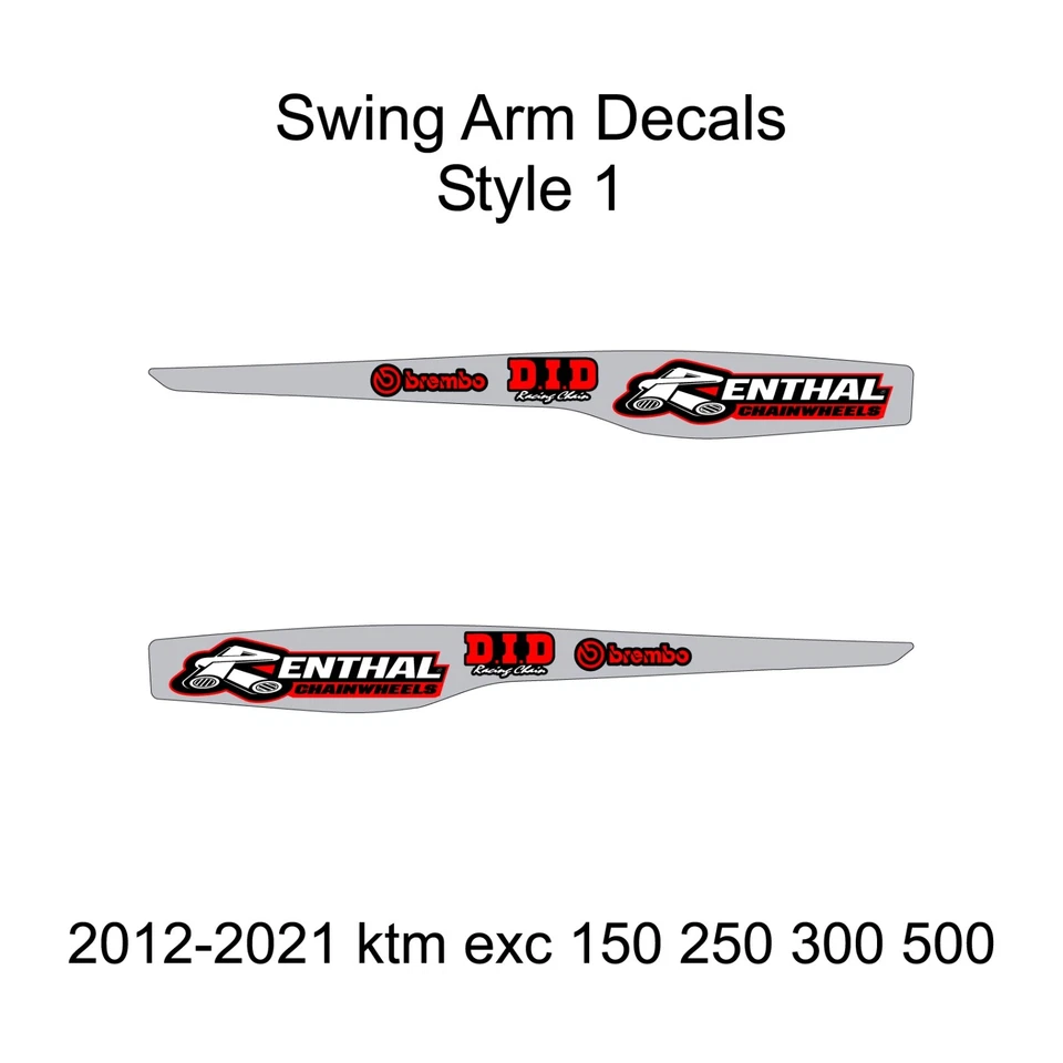 2012-2021 KTM EXC 150-500 Swing Arm Decals Style 1 Free Shipping!!! - Image 1 of 1