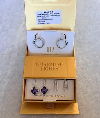 💜🍀Aros encantadores para fiesta bomba - Ella guiña el ojo al futuro ER99174🍀💜 Foto 1 de 4