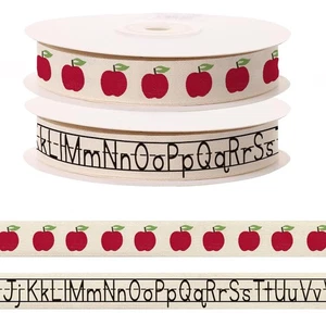 2 Pezzi × 5 Iarde Alfabeto Lettere Mele Nastro per Cucito Artigianale, 3/5 Pollici... - Foto 1 di 2