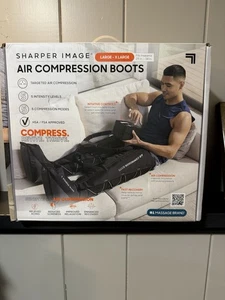 SHARPER IMAGE AIR COMPRESSION BOOTS LARGE/ X-LARGE SIZE Inseam 29"-34 BLACK - Picture 1 of 3