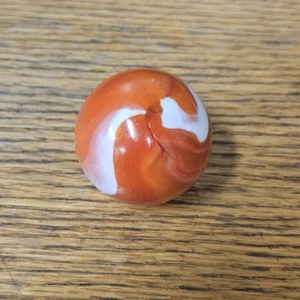 Vintage Marble Shooter Large Orange Swirl 1-1/2" Marble 1.58" - Picture 1 of 4