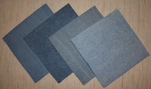 Denim Squares Lot 8.5 in 100% Cotton Blue Jean Fabric Rotary Cut Craft Lot of 20 - Picture 1 of 5