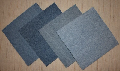 Denim Squares Lot 8.5 in 100% Cotton Blue Jean Fabric Rotary Cut Craft Lot of 20 - Image 1 of 4