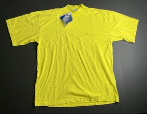 Vtg Tactics Sports Men Yellow Shirt Size M Mock Neck New NWT USA - Picture 1 of 8