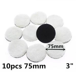 10pcs/set 75mm Wool Buffing Polishing Buffer Pad Bonnet Sanding Care Supplies - Picture 1 of 7