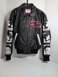 Vtg Betty Boop Leather Jacket Sz S American Toons 90s RARE - Picture 1 of 22