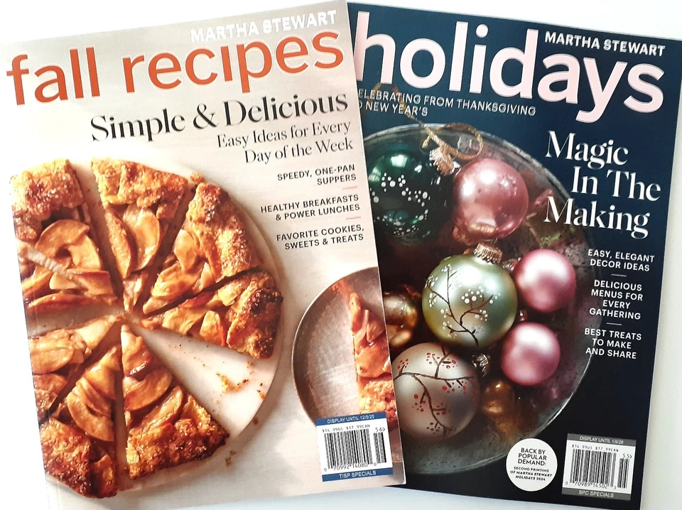 2- MARTHA STEWART MAGAZINES:  2025 Fall Recipes & Holidays Magic - Image 1 of 1