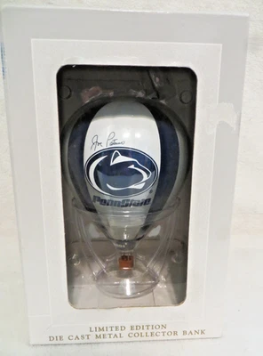 Penn State Die Cast Metal Hot Air Balloon Bank Joe Paterno 2001 Speccast New - Image 1 of 4