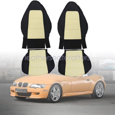 Fundas de asiento de conductor y pasajero negras/beige para BMW Z3 Roadster 1996-2002 Foto 1 de 4