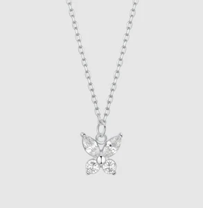 Collana Luca Barra Donna Acciaio Pendente Farfalla Zirconi Bianchi _CK2199 - Picture 1 of 5