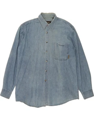 Camisa vaquera grande de algodón azul DD22 TIMBERLAND para hombre Foto 1 de 4