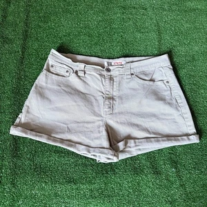 Faded Glory High Rise Cuff Hem Light Green Stretch Jeans Mom Shorts Size 12 - Picture 1 of 11