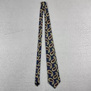 Polo Ralph Lauren Tie Mens Blue Silk Paisley Vintage Made In USA Necktie Office - Picture 1 of 9