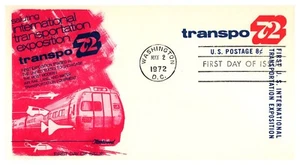 Transporte Exposición Transpo 72 Repujado 1972 Primer Día Cubierta Postal - Imagen 1 de 1