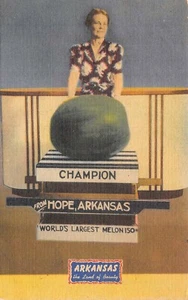 # M3011 HOPE, AR.  LEINEN POSTKARTE, CHAMPION MELONE - Bild 1 von 2