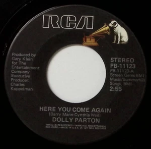 DOLLY PARTON ME AND LITTLE ANDY/HERE YOU COME AGAIN RCA VINYL 45 55-73 - Picture 1 of 3