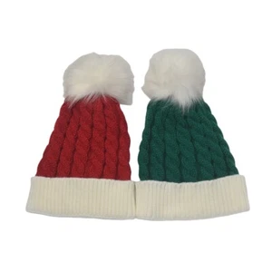 Women Plush Bubble Beanie Hat Christmas Warm Knitted Baggy Slouchy Ski Skull Cap - Picture 1 of 3