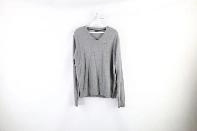 Napapijri географический мужской M состаренный шерсти трикотажа v-образным вырезом свитер вересковый серый - Изображение 1 из 4