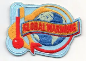GLOBAL WARMING Iron On Patch Weather Environment - Picture 1 of 1