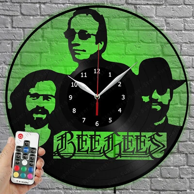 Reloj LED BEE GEES Vinilo Disco Pared Reloj Luz LED Reloj Pared 3827 Foto 1 de 4