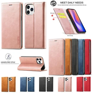 Funda billetera de cuero magnética abatible para iPhone 15 14 13 12 11 Pro Max X XR 8 - Imagen 1 de 16