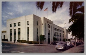 U.S. Post Office San Pedro California Street View c1950 Cars Chrome UNP Postcard - Bild 1 von 2