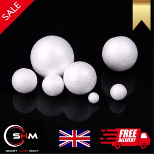 Solid Polystyrene Balls Craft Floral Cake Sweet Tree 20mm - 80mm Huge UK Stock - Picture 1 of 11