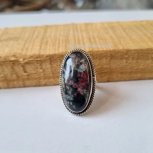 Real Eudialyte Gemstone Ring 925 Sterling Silver Unique Style Lovely Ring PG5286 - Picture 1 of 6