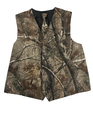 Realtree Camouflage Formal Vest And Tie Mens 2XL Tall Camo Prom Wedding - Image 1 of 4