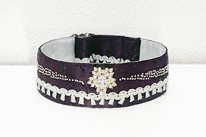 Dog Collar Purple Satin, Jewellery, width 5 cm, length 30-40 cm - Picture 1 of 2