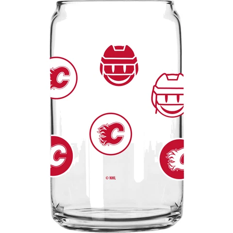 Calgary Flames 16oz. Smiley Can Glass Cover
