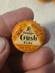 Menge 8 Orange Crush Korken Gefüttert Soda Flaschenverschlüsse 8oz - Bild 1 von 5
