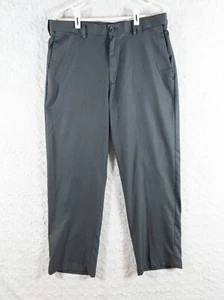 Haggar Cool 18 Pro Pants Mens 34x29 Gray Golf Performance Flat Front Chino - Picture 1 of 8