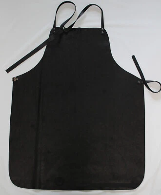 Tablier En Cuir Épais Réel, Tablier De Soudeur, Tablier De Travail Noir - Photo 1/4