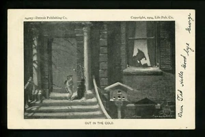 Artist Signed Vintage postcard , Balfour - Ker , "Out in the Cold" Cupid fantasy - Picture 1 of 2