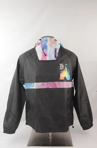 Disney Disneyland Rain Jacket Black Pastels Men's Size Large New with Tags - Picture 1 of 4