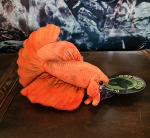 GreenPleco Kuscheltier Plushie "Kampffisch" Betta Orange Aquarium Deko - Bild 1 von 1