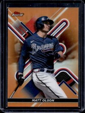 2022 Topps Finest Matt Olson Orange Refractor #11/25 Braves