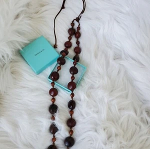 Krawattenkette aus Holz und Leder - Bild 1 von 4