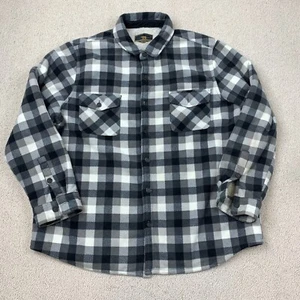 Freedom Foundry Fleece Lined Button-Up Shirt Jacket Men's XXL Gray Buffalo Plaid - Picture 1 of 10