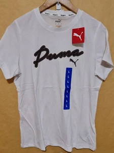 Puma Women's T Shirt Size L White Big Logo Graphic Cotton NEW/Tags Free Postage - Bild 1 von 6